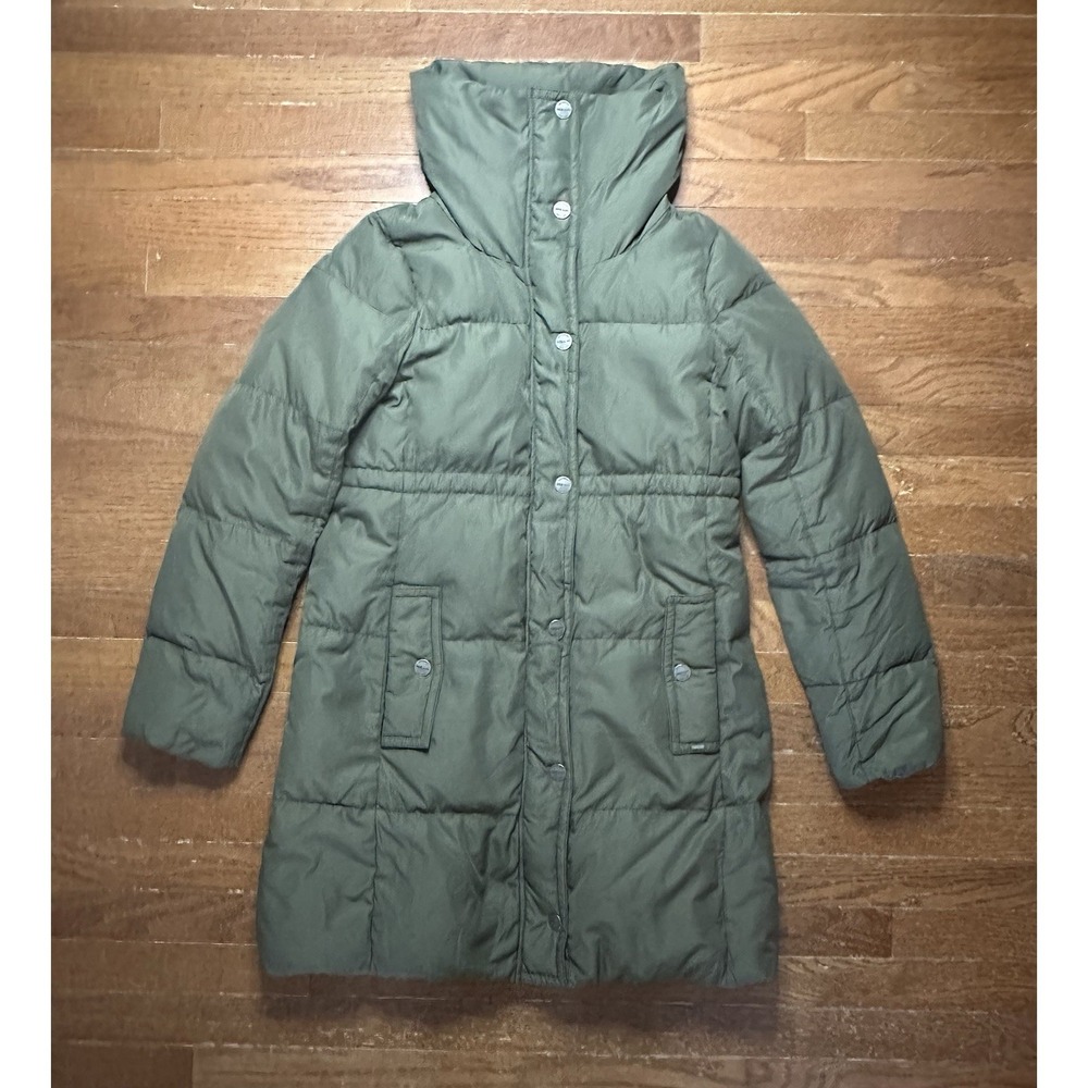 RUEHL No.‎ 925 Women's Down Feather Olive Green Jacket Thigh Length Size Medium - Picture 2 of 12